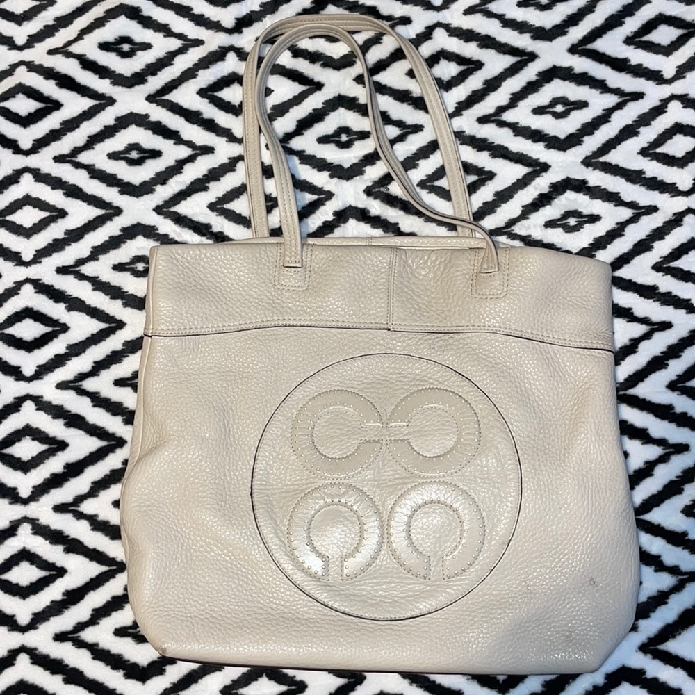 Cream Coach bag